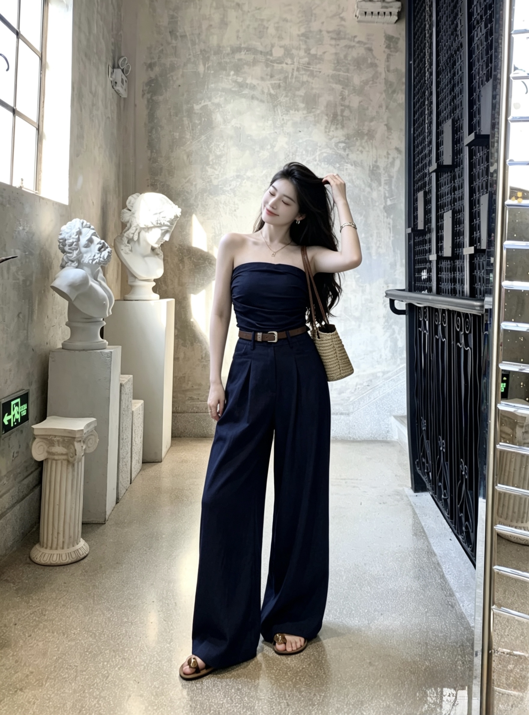 1665 Draped Tube Jumpsuit 垂感抹胸连体裤  （不包含腰围）