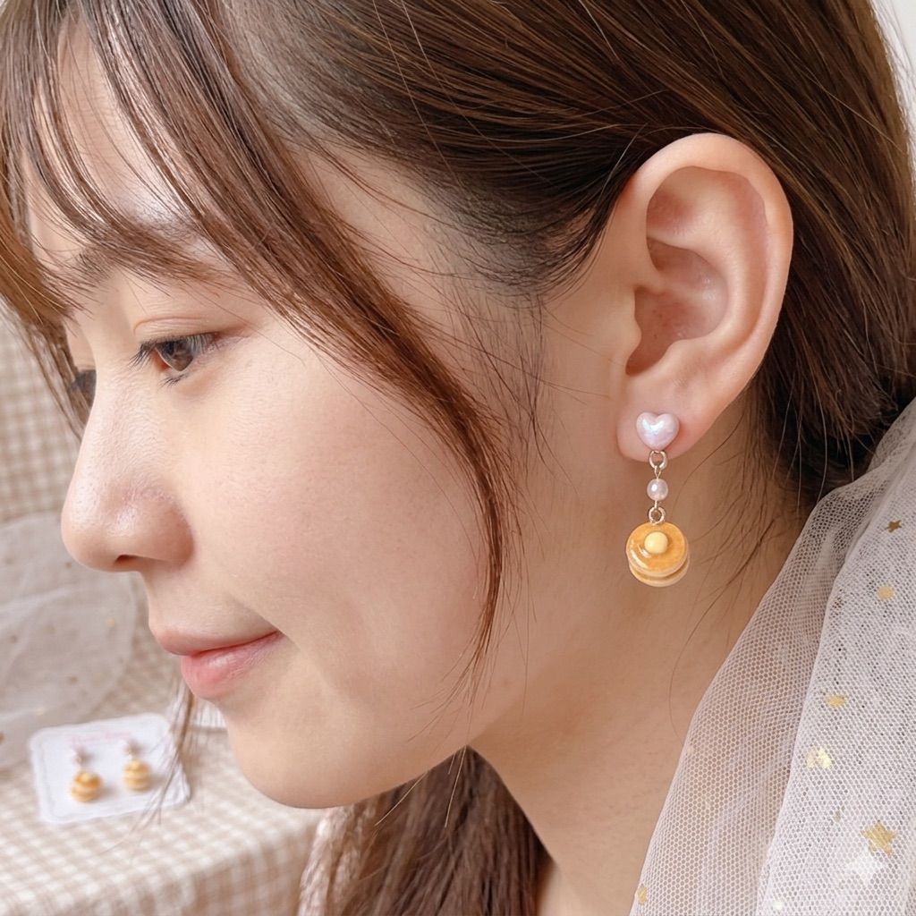 手繪Pancake 熱香餅耳環