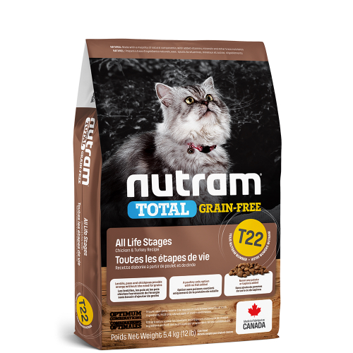 Nutram 紐頓 T22 無薯無穀全貓糧 (雞肉 + 火雞) 5.4KG