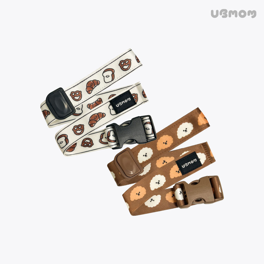 UBMOM 嬰兒奶瓶及吸管杯多用途防跌帶 - 牛角包/萌萌狗