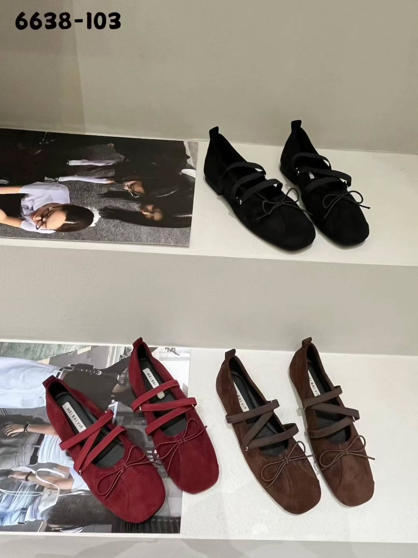 6638-103 复古绑带+蝴蝶结平底鞋 🇨🇳