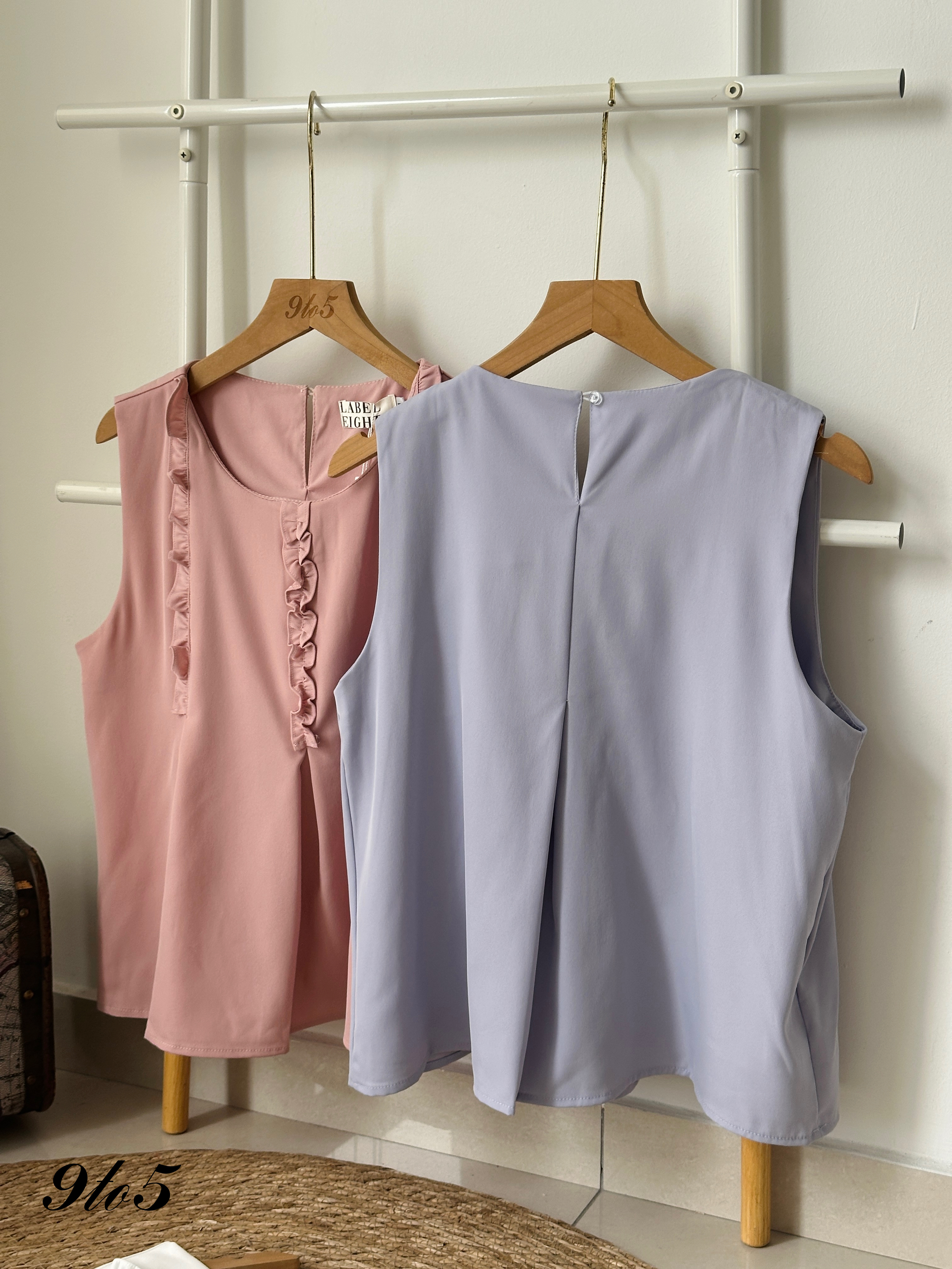 T3925 Sleeveless Ruffle Top - 4 Colors