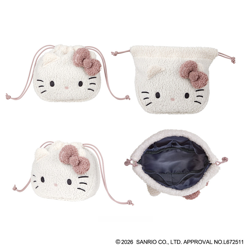 🎀【預訂】 HELLO KITTY × BRILMY 索繩袋 淡粉紅色版Kitty