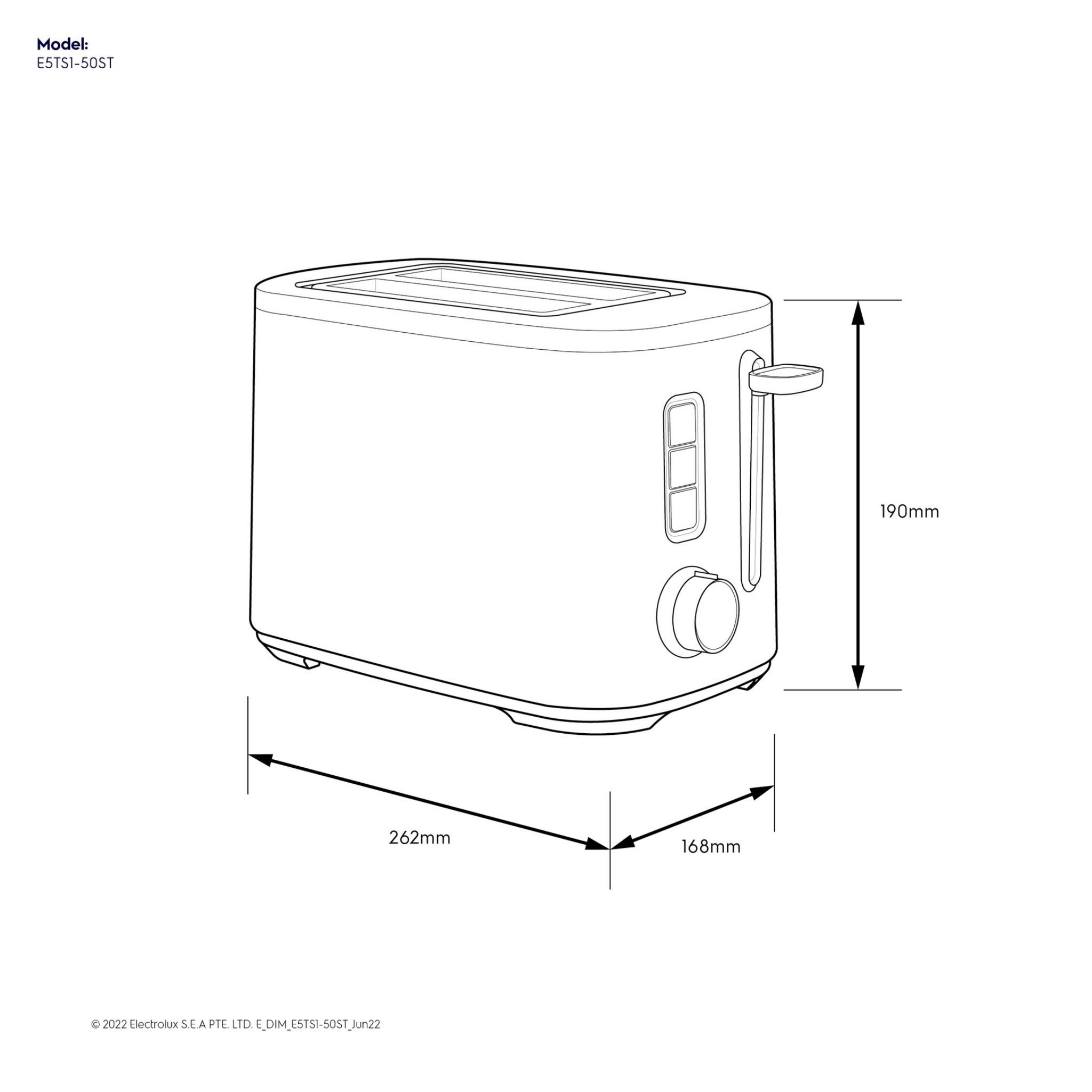 Electrolux Create 5 2-Slice Toaster Stainless Steel (E5TS1-50ST)