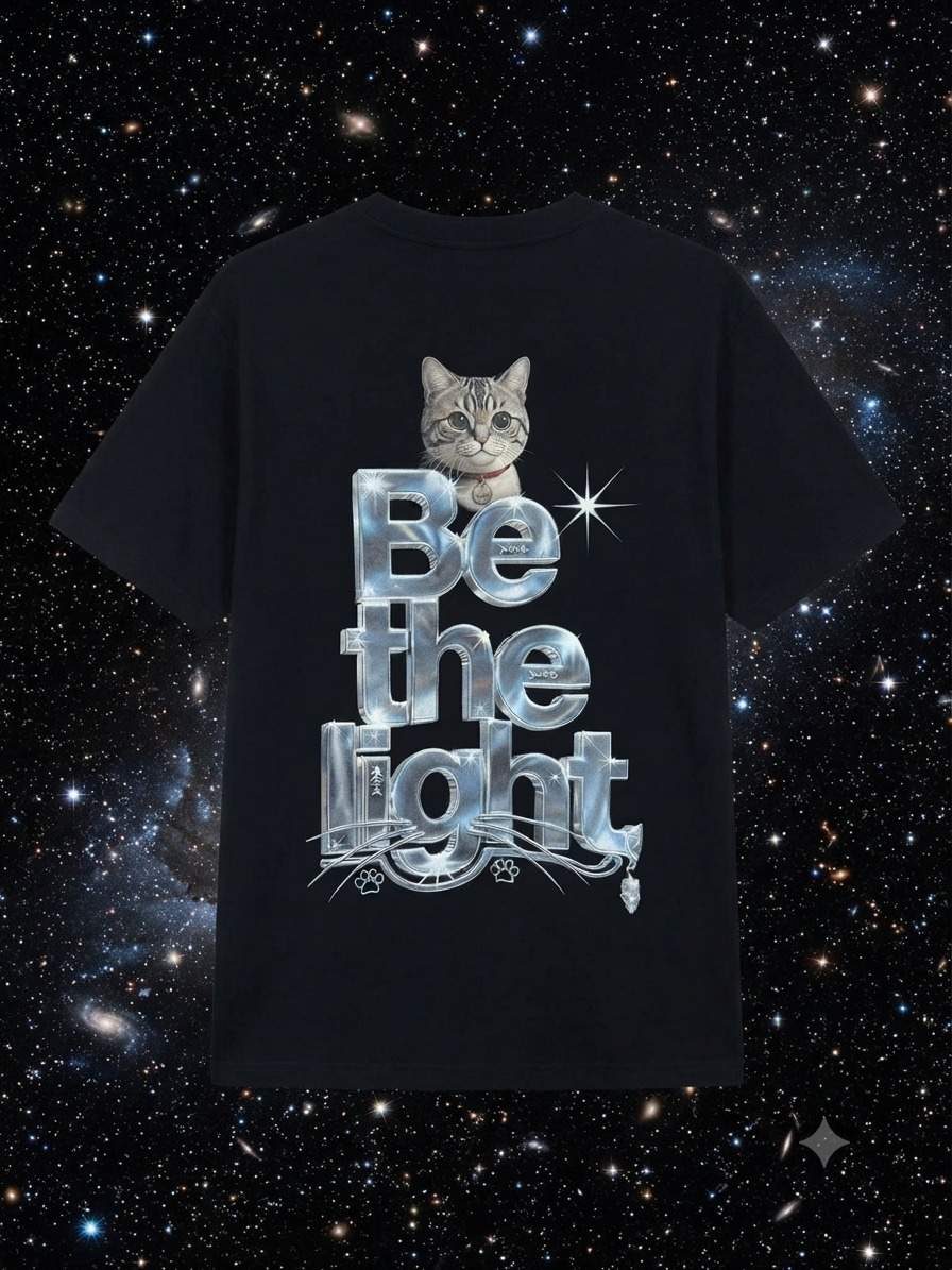 My Hyggeland｜"Be the light" 300g 重磅純棉落肩短袖 T 恤