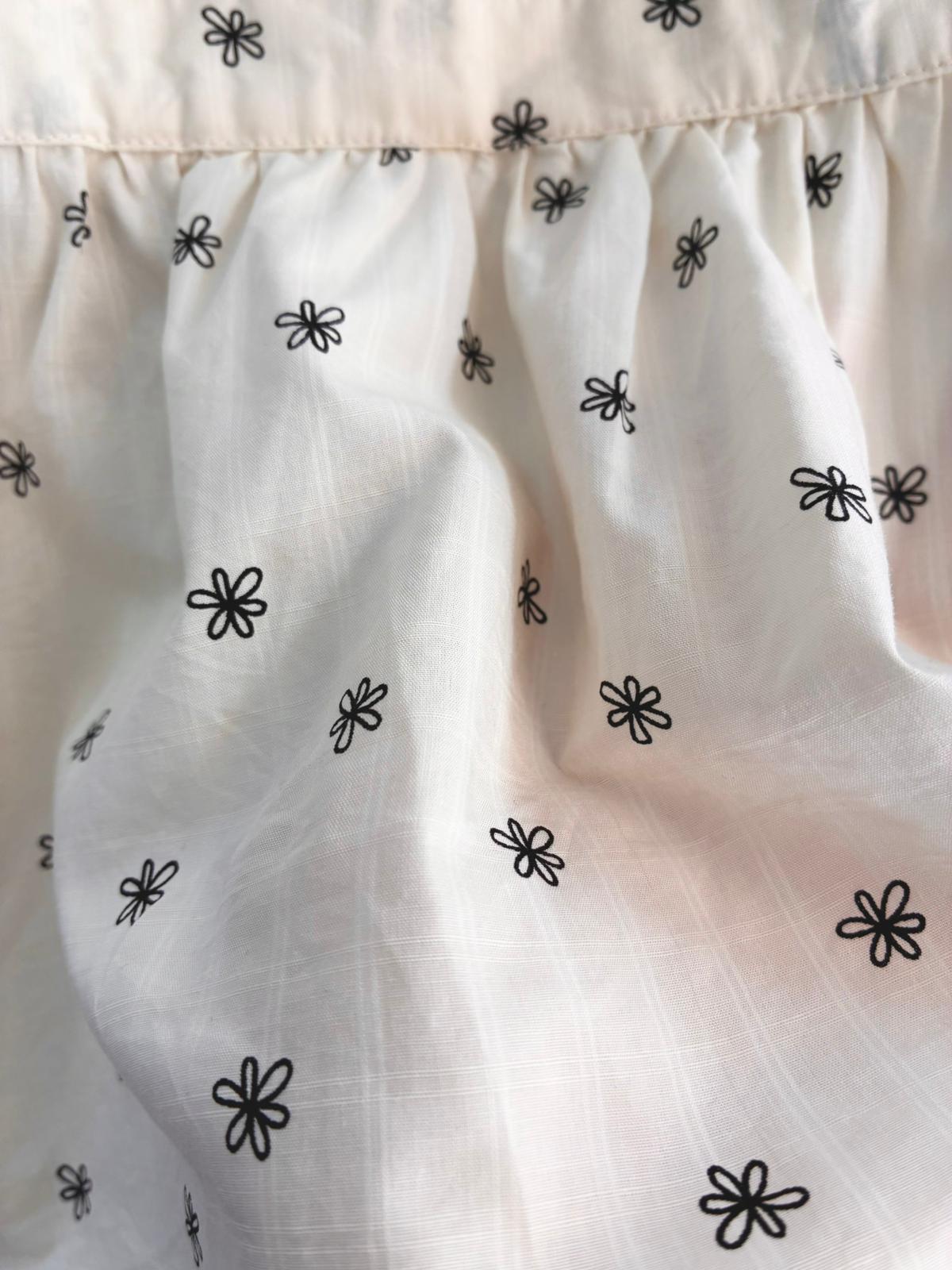 撞色领碎花娃娃衫YX25170