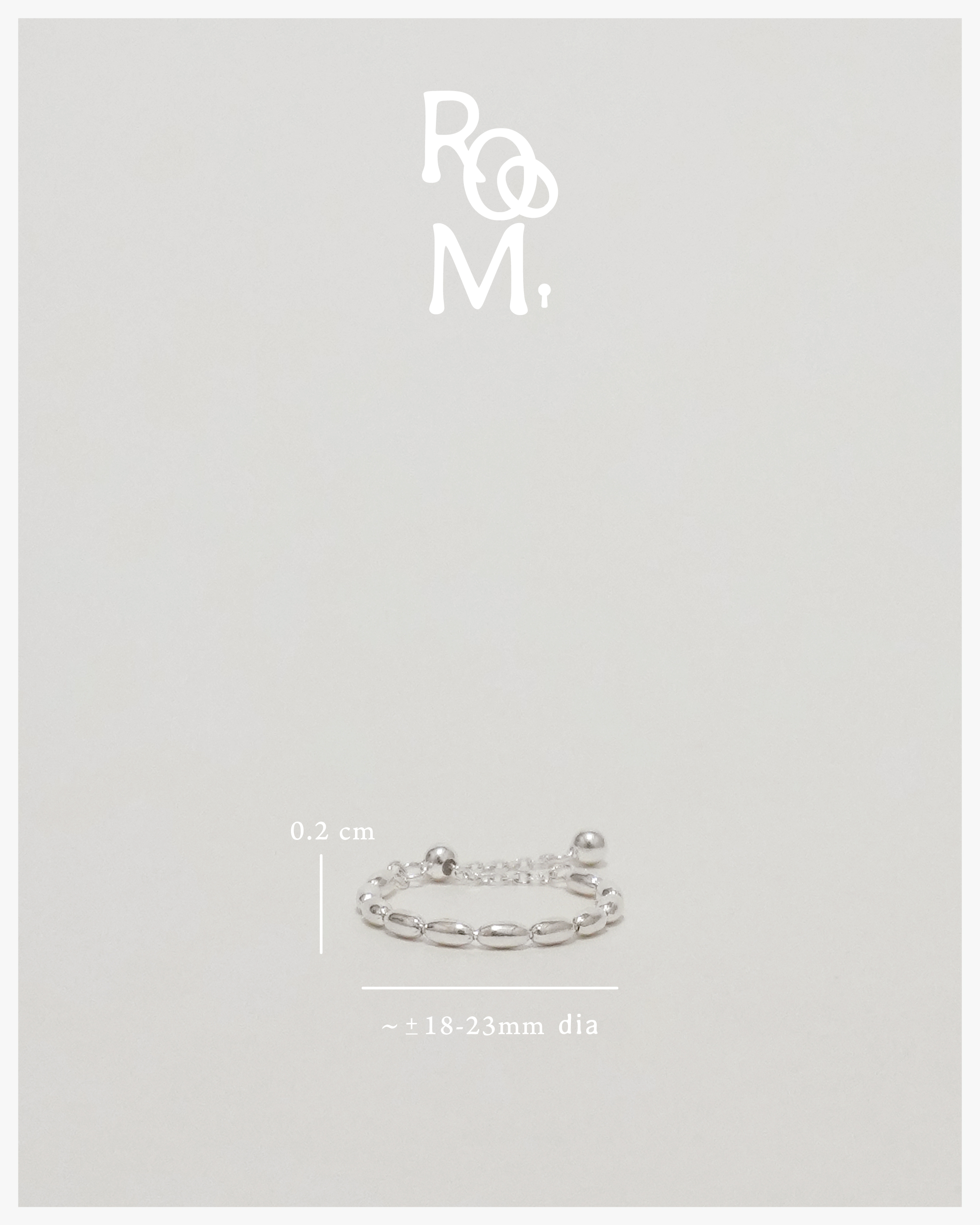 Pure Oval Bead Chain Ring