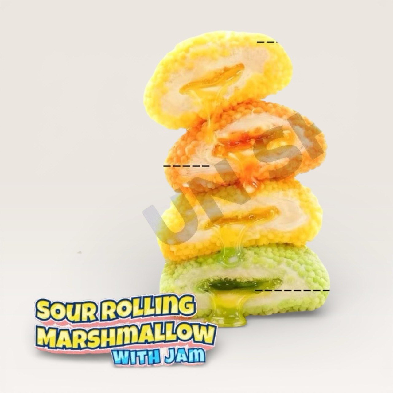 12pcs Lucky Twins Sour Rolling Marshmallow with jam lollipop (HALAL)