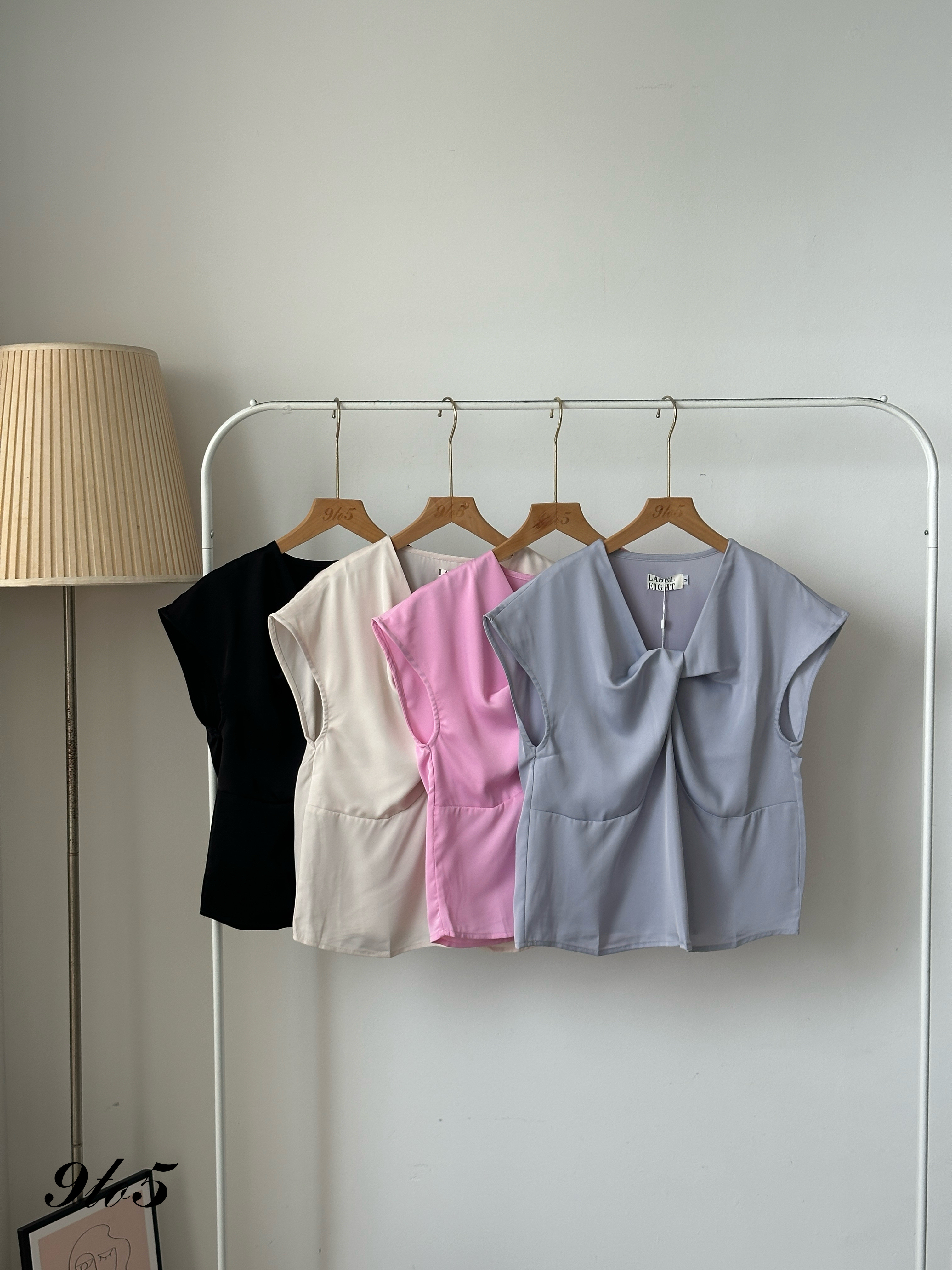 T3994 Cape Sleeve Ruched Top - 4 Colors 