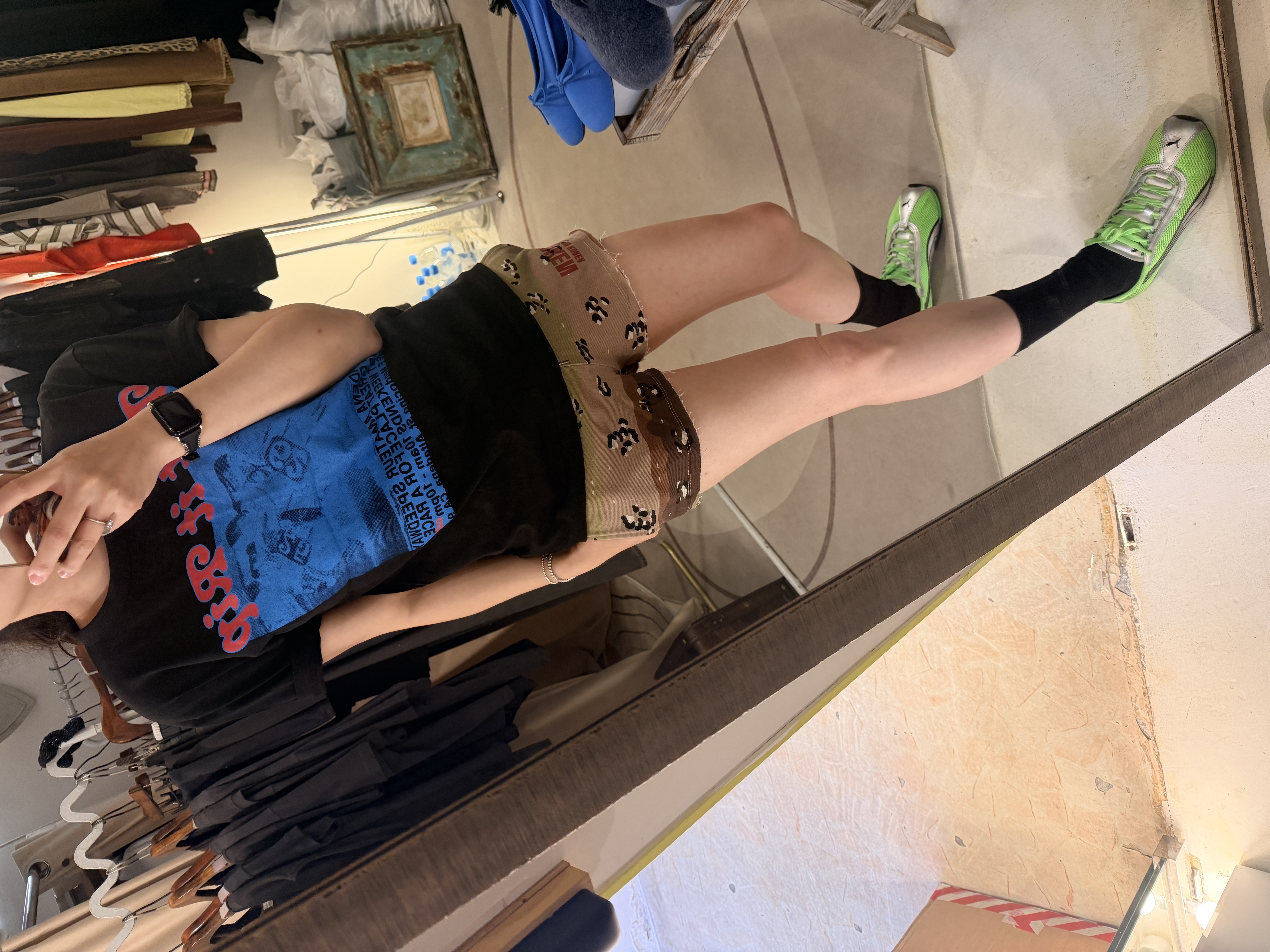 Blue printed tee