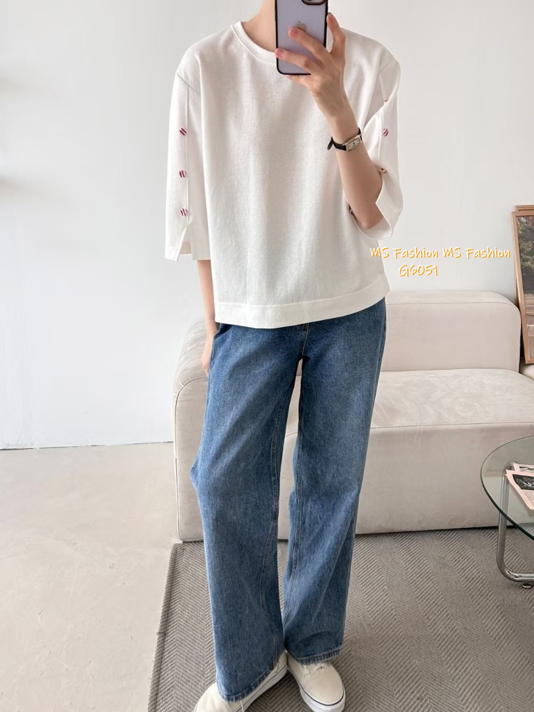 G6051 韓國🇰🇷特色袖鈕top