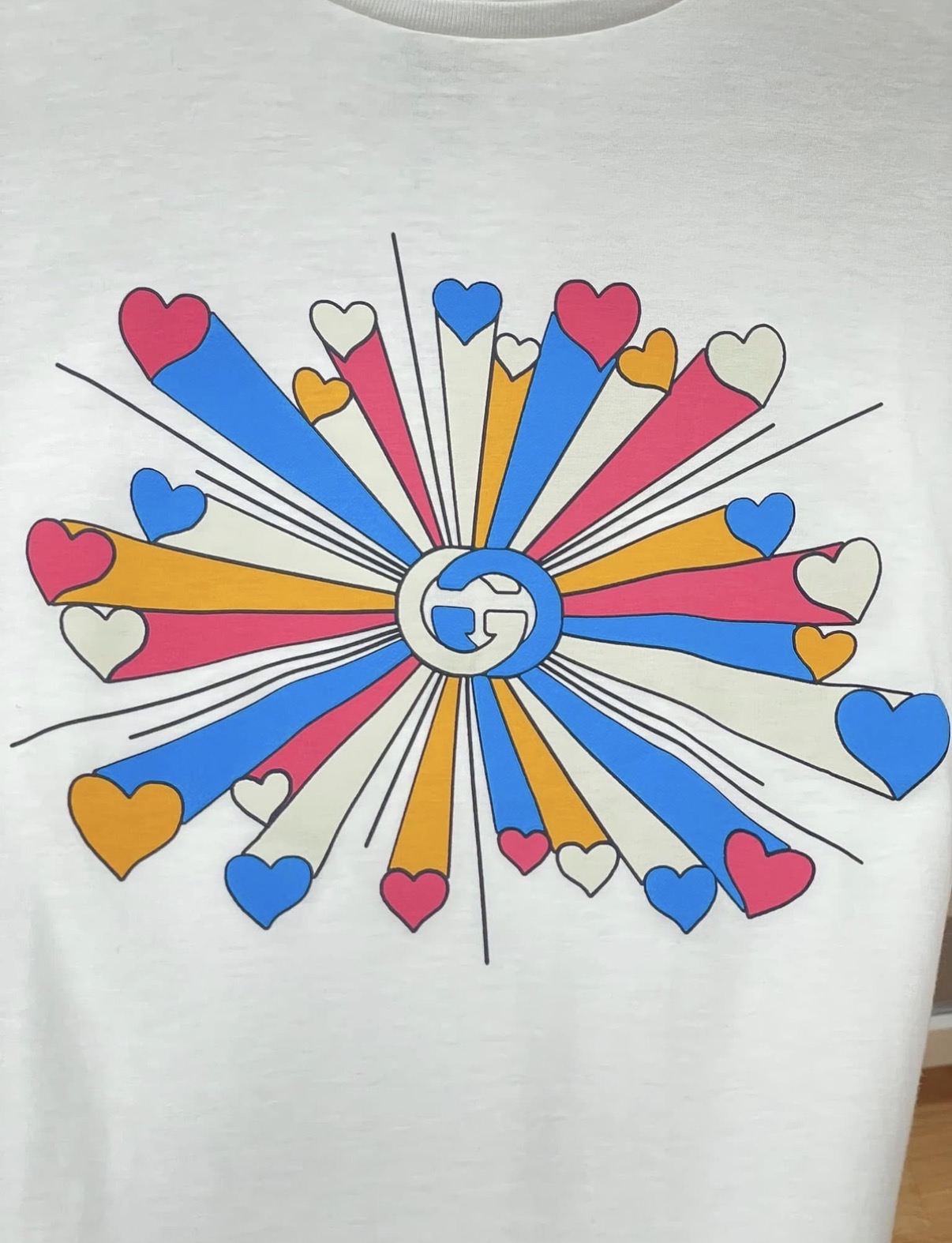 gucci kids 白心心tee Sz 10 