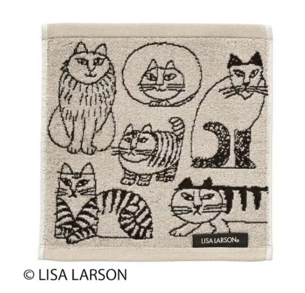 LISA LARSON 素描貓 綿質小方巾 25×25cm