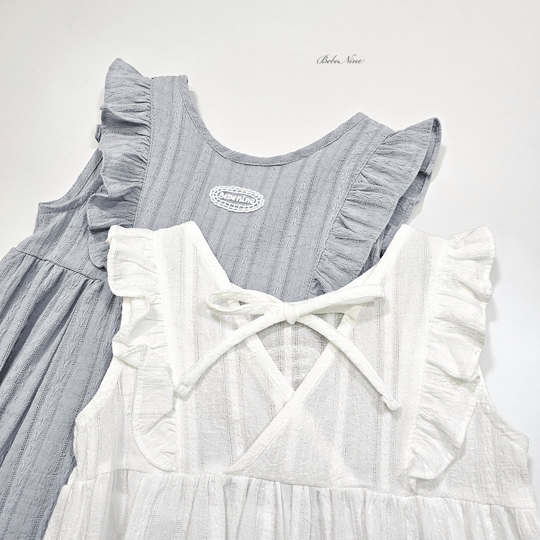 ☀️預訂 韓國直送☀️🇰🇷Bebenine兩色蕾絲標誌荷葉邊背心連身服