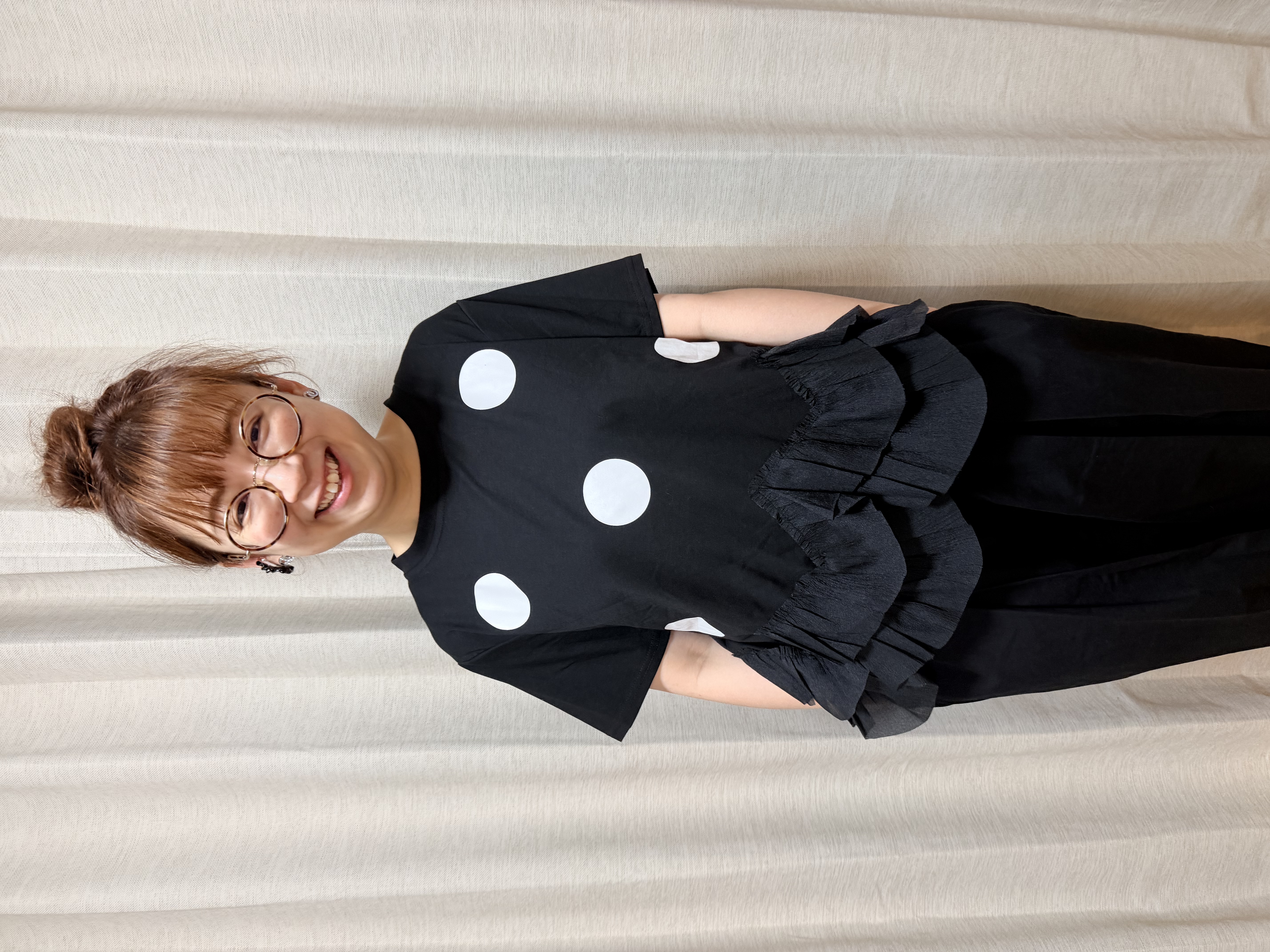 日本波點Ruffle衫