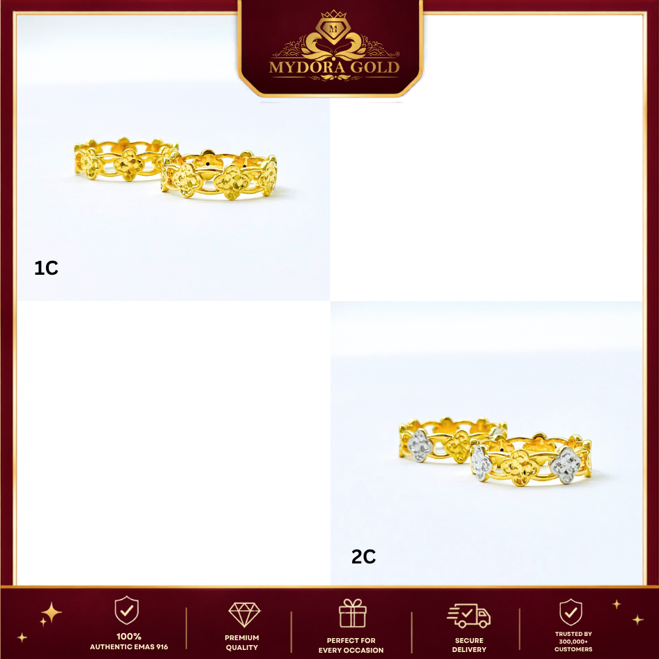 MYDORA Cincin Grace Clover (5G) l EMAS 916/22K