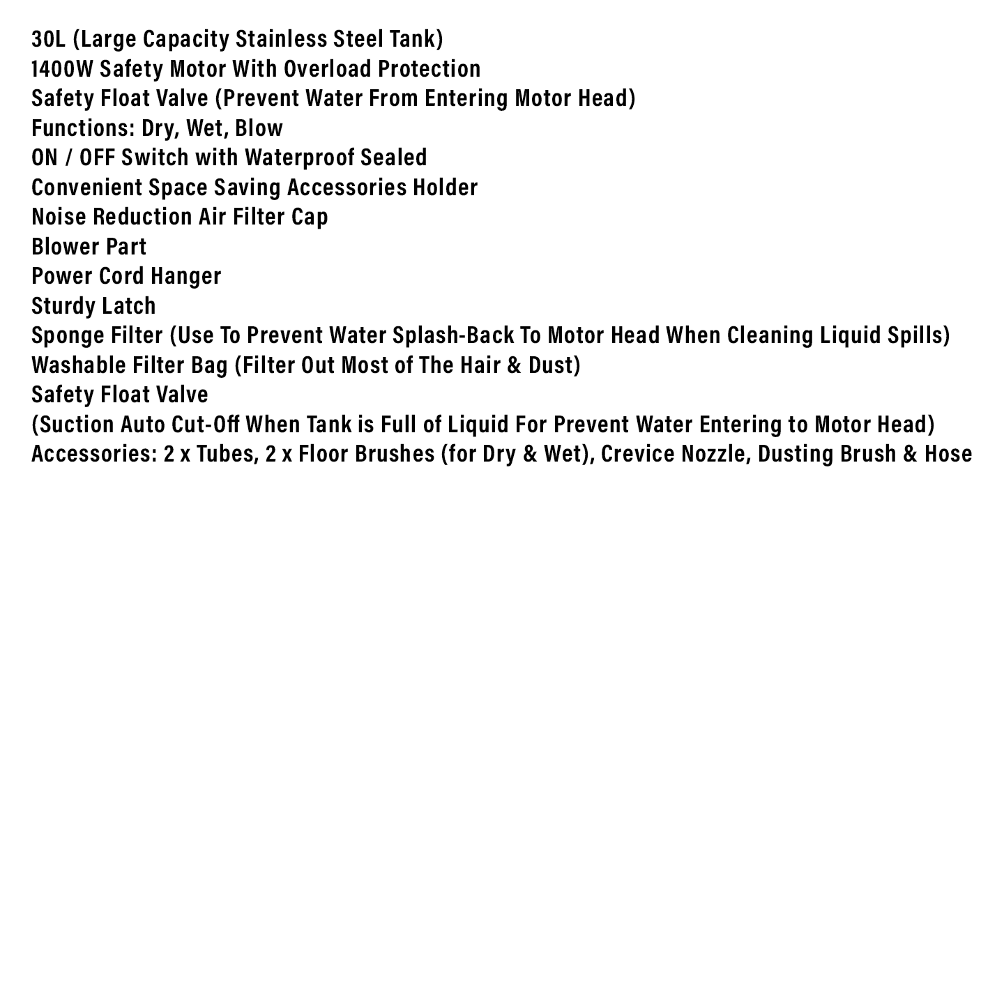 Milux 30L 1400W Wet & Dry Vacuum Cleaner (MVC-30WD)