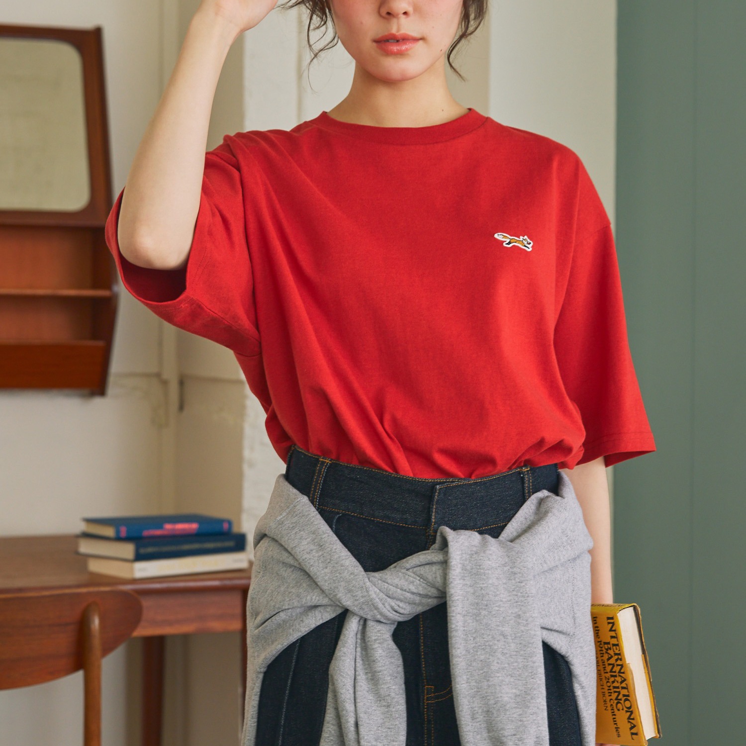 【✨️日本🇯🇵 pre-order 刺繡 logo tee✨️】 【共10色 | Size：S/M/L | 米色+酒紅邊/米白/黑色/mocha/灰色/海軍藍/淺藍/紅色/灰黑/黑白間條】
