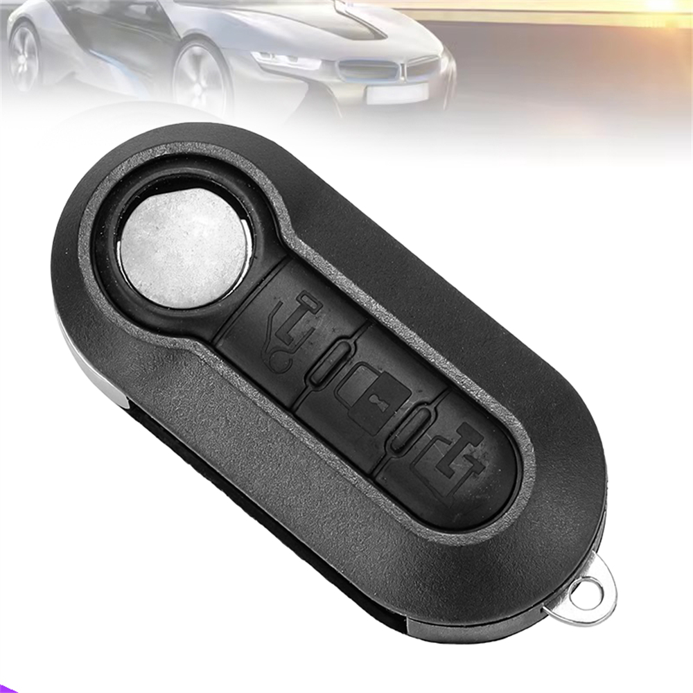 適用於菲亞特折疊汽車鑰匙殼 黑色3鍵-鎖鍵 UA0547