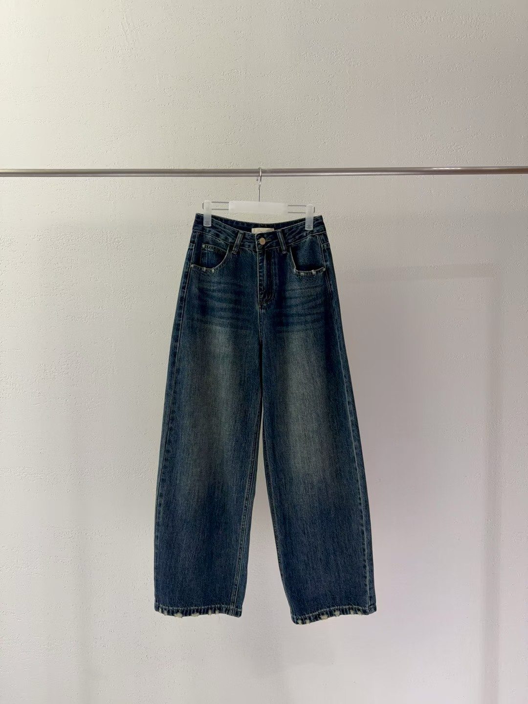 Vintage Wash Wide-Leg Jeans #pt80