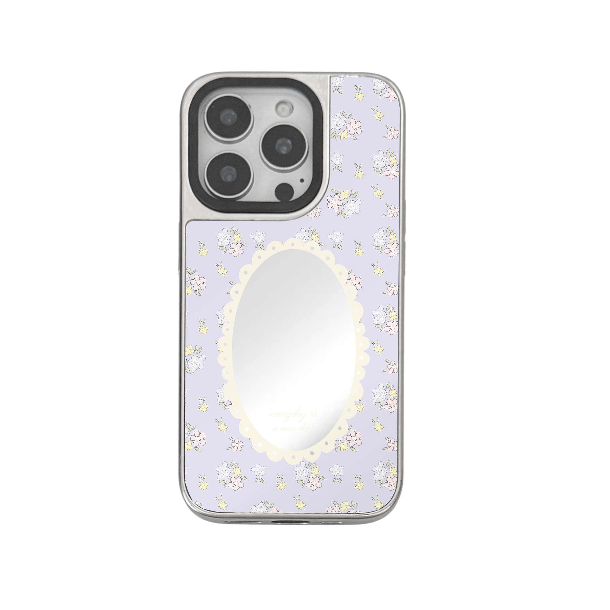 【Summer Petal Whisper *MilkyPurple*】銀框鏡面MagSafe iPhone Case