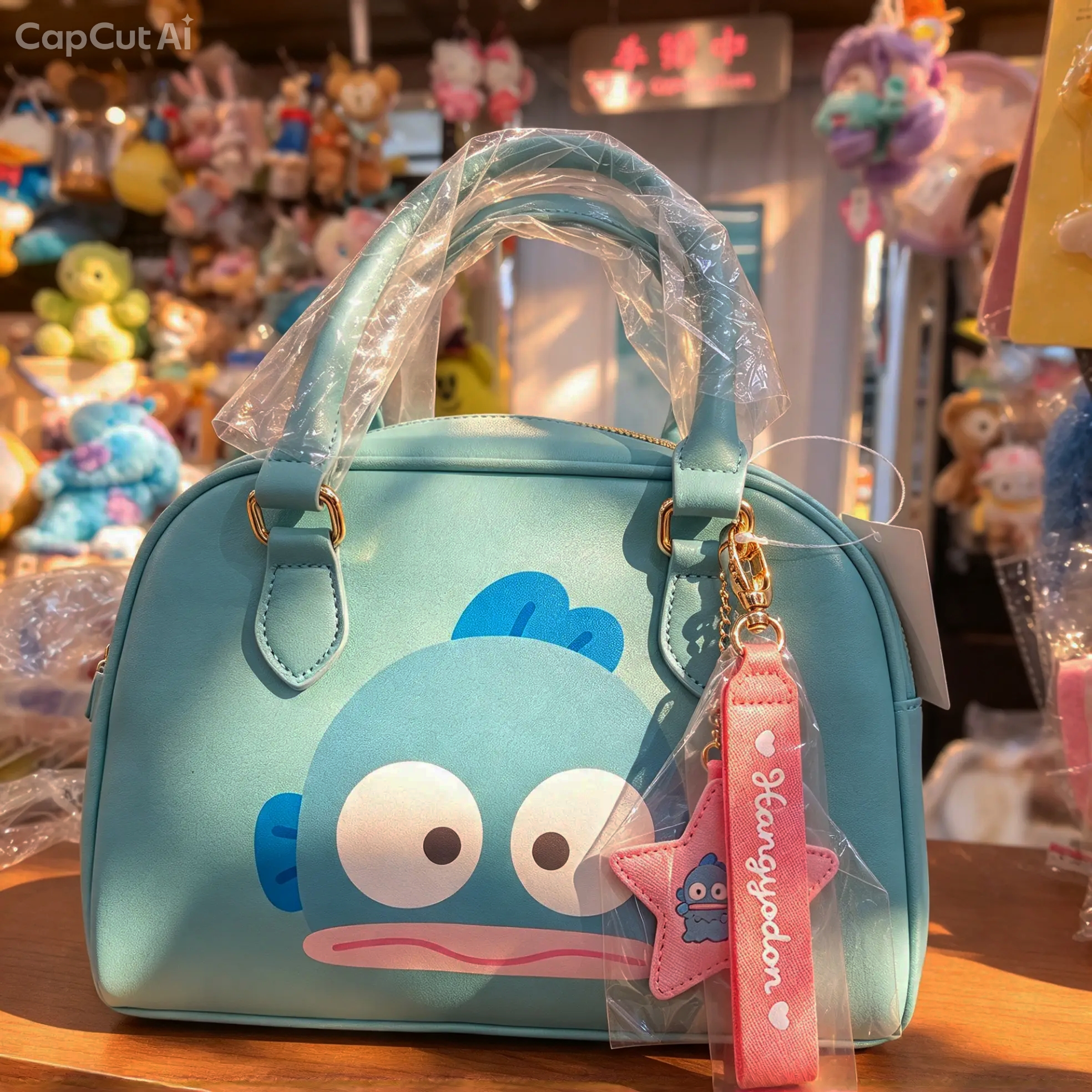 原裝日本 Sanrio Hangyodon 水怪 醜魚 兩用手袋 Handbag