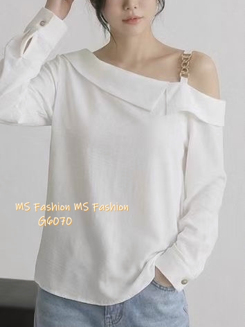 G6070 韓國🇰🇷金鏈露單肩top