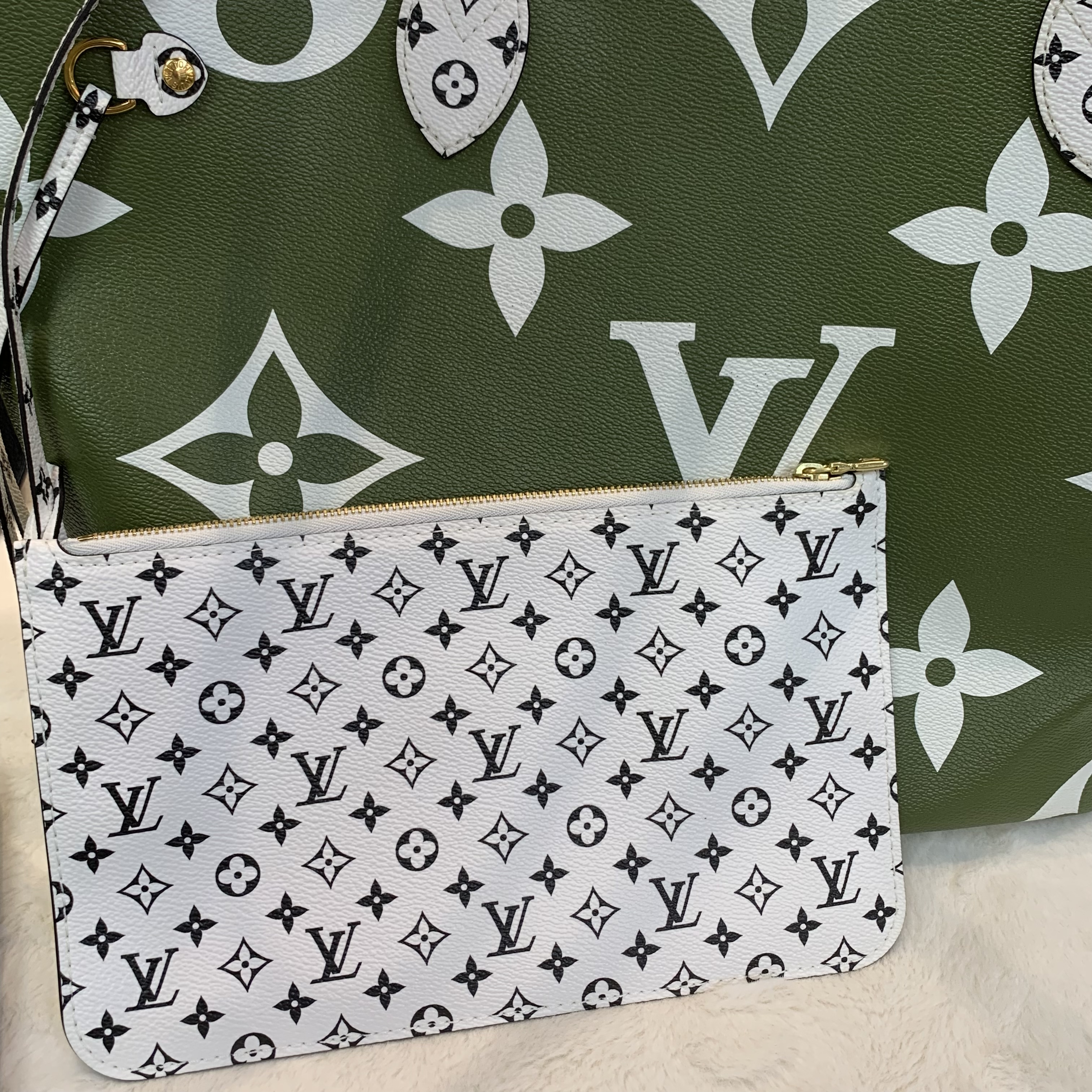 Lv neverfull mm 雙拼色tote 日常通勤大容量適用❤️‍🔥