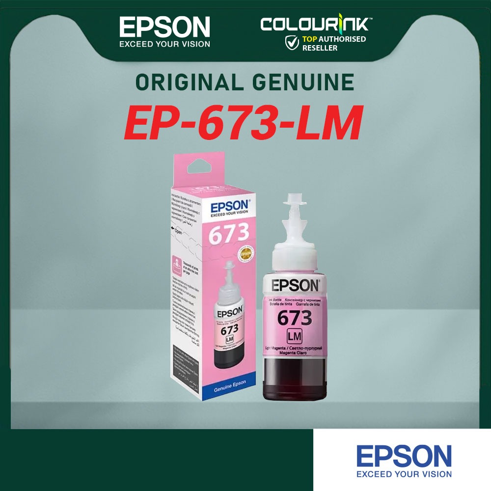 Epson Original Genuine T673 Refill Ink Bottle 70ml L800｜L805｜L850｜L1800 T6731 T6732 T6733 T6734 T6735 T6736