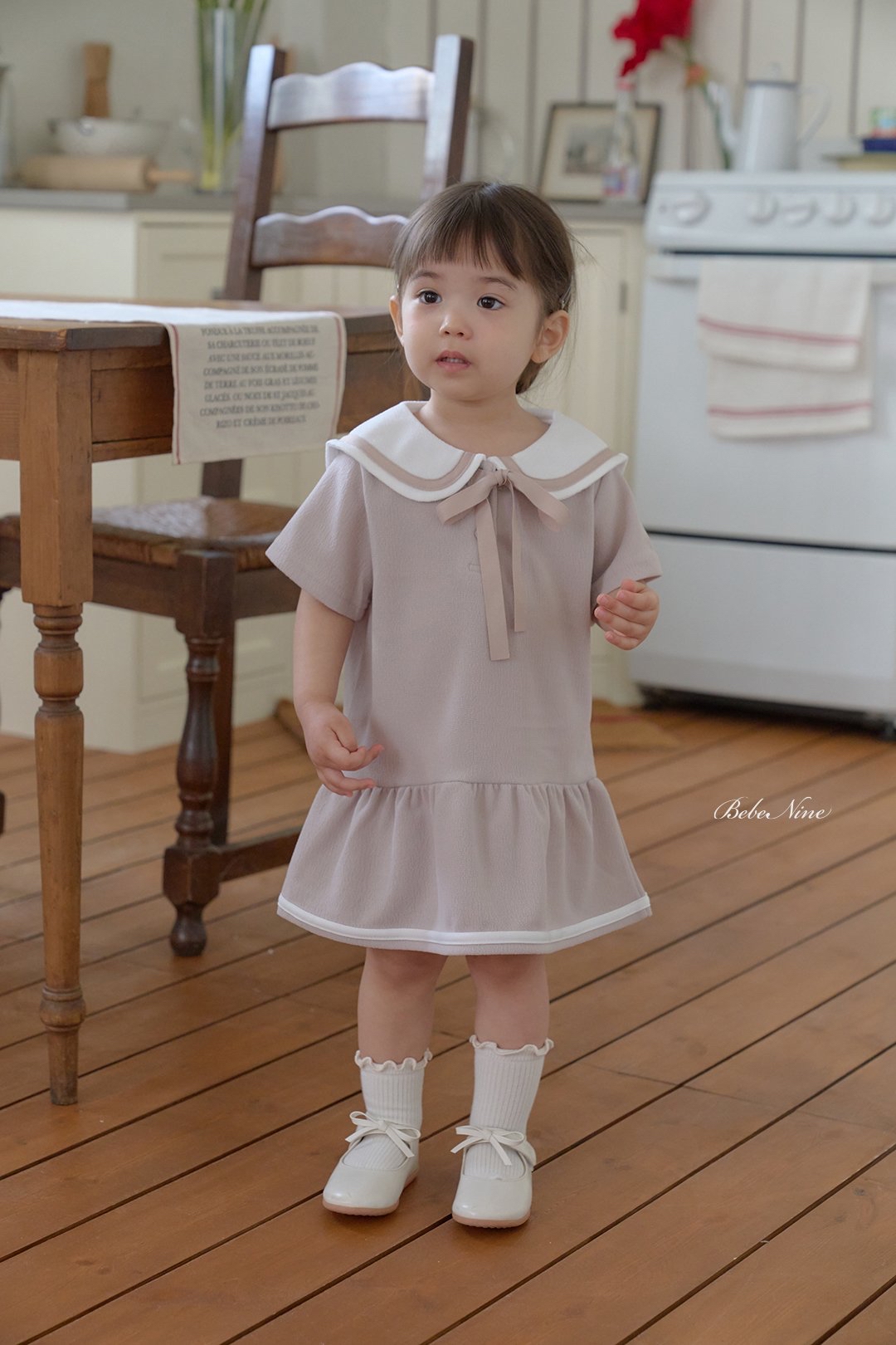 ☀️預訂 韓國直送☀️🇰🇷Bebenine三色海洋風水手領短袖連身裙