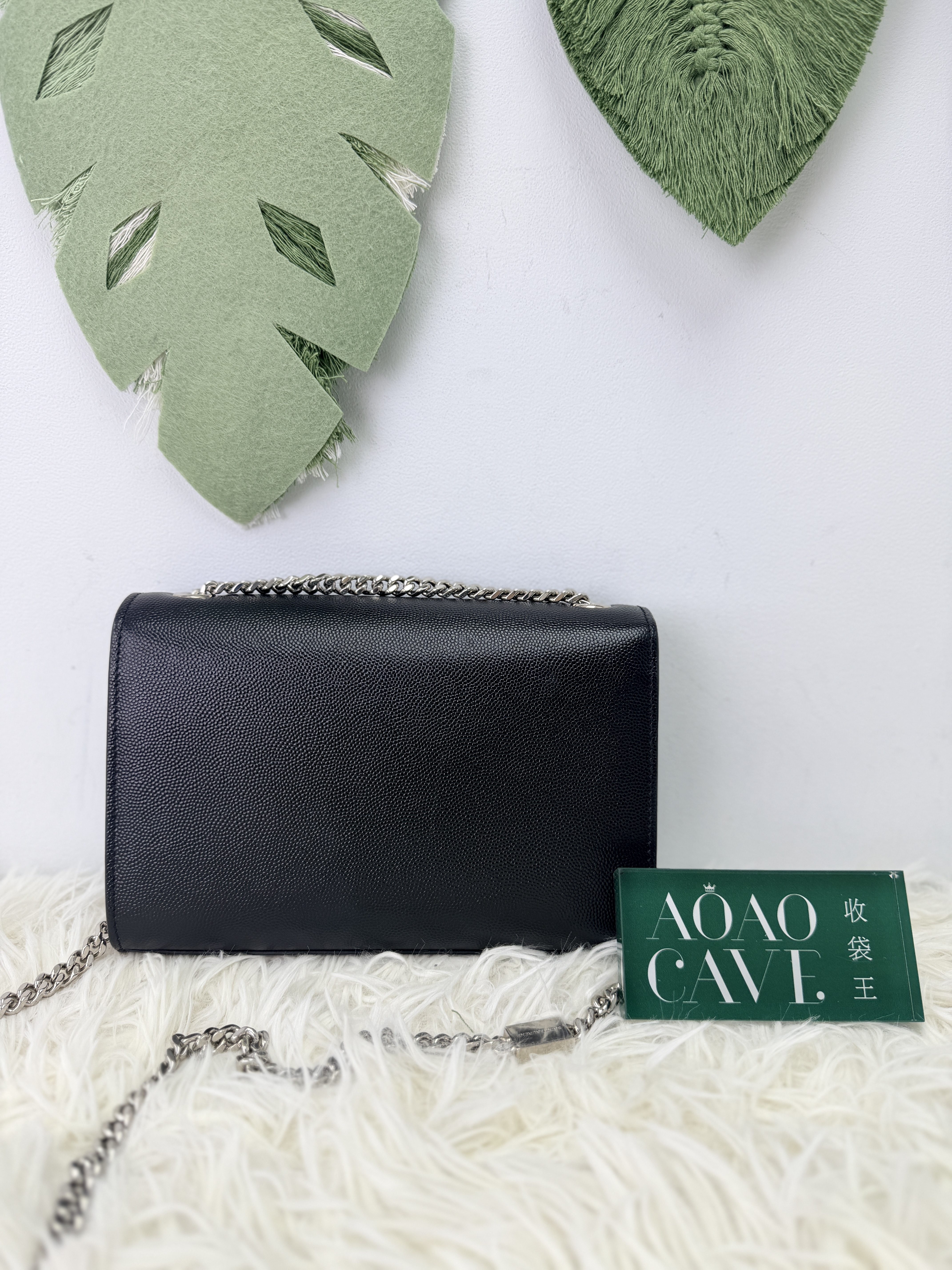 YSL 🤍PRE OWNED 黑銀魚子醬鏈條包 斜孭包🖤 