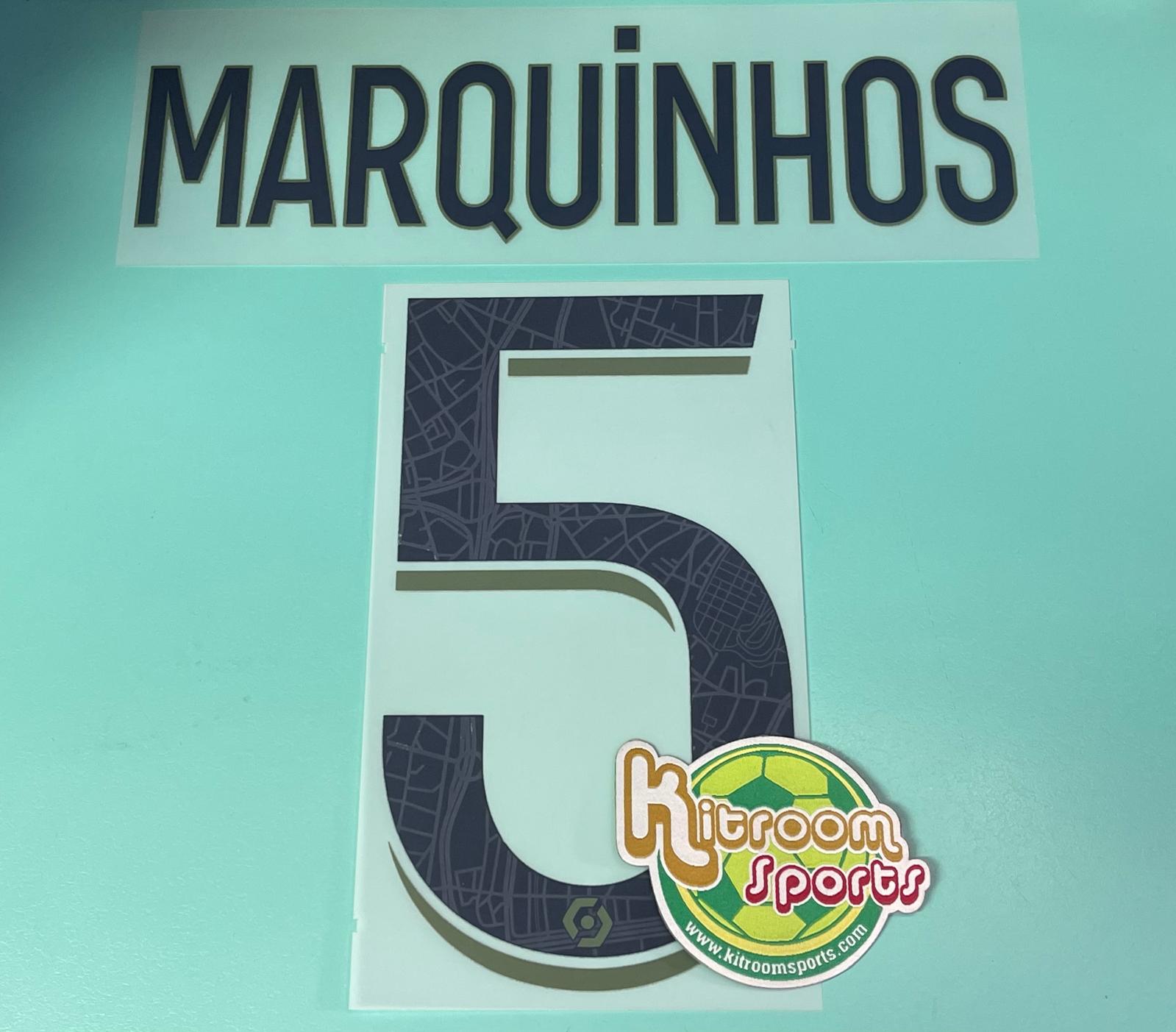 2023-24 PSG 4th Ligue 1 Nameset #5 MARQUINHOS