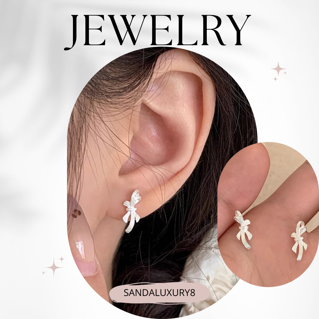 Elegant Silver Bow Earrings