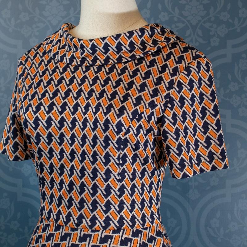 (Ready-made)1960s Inspired Orange Icon Go Go Dress - Vest (FM157)