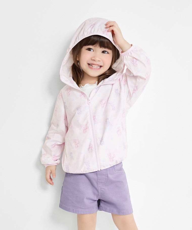 💚預訂 台灣直送💚Frozen系列兩色人物滿印抗UV輕型連帽風衣外套