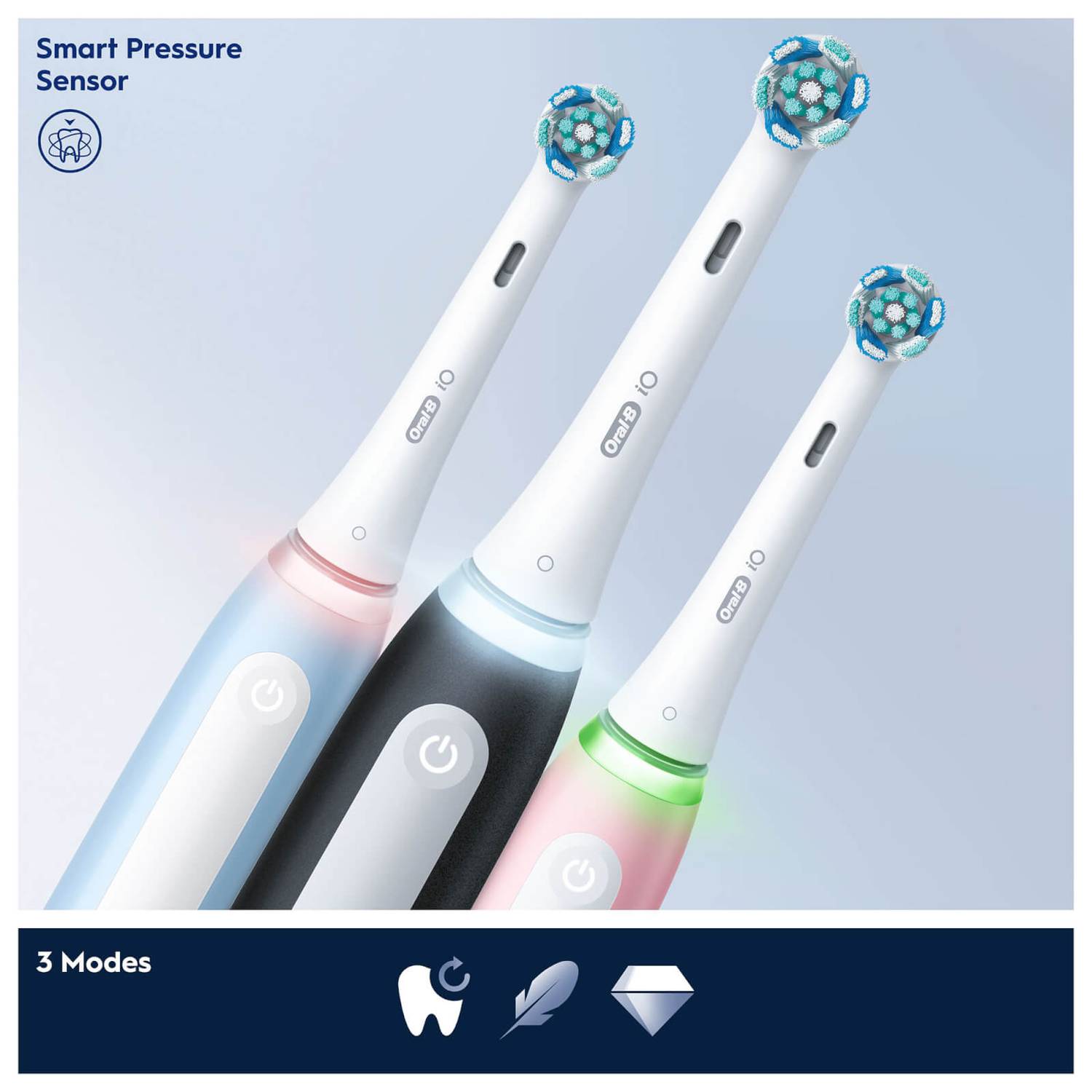 Oral-B iO3 Electric Toothbrush Duo Pack - Ice Blue & Matte Black