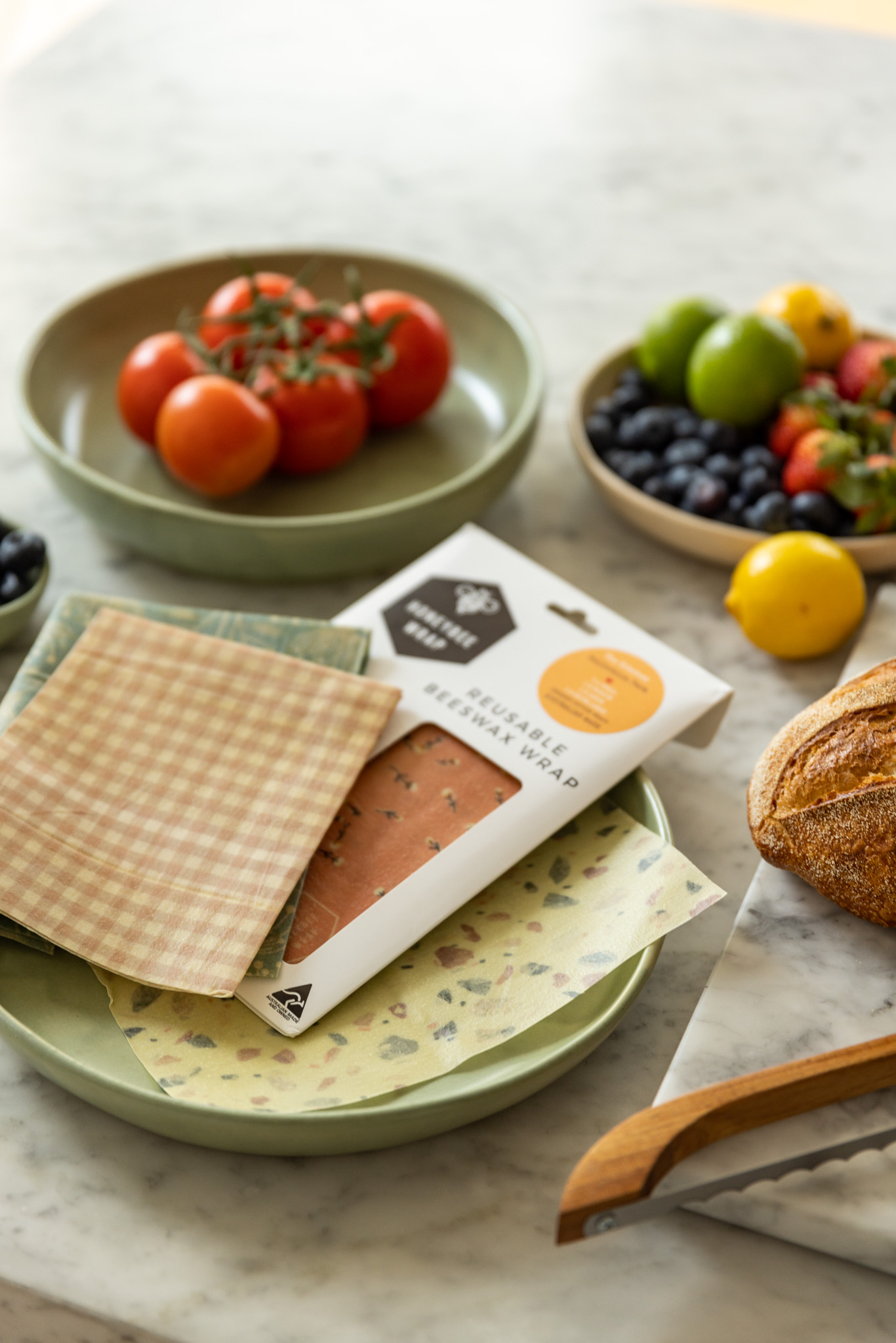 Reusable Bee Wax Wraps (The kitchen Starter Packs - S,M.L)