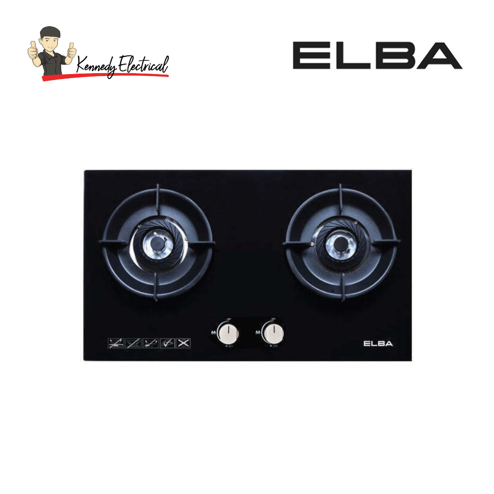 Elba 2-Burner Built-in Glass Gas Hob (EGH-N8822G(BK))