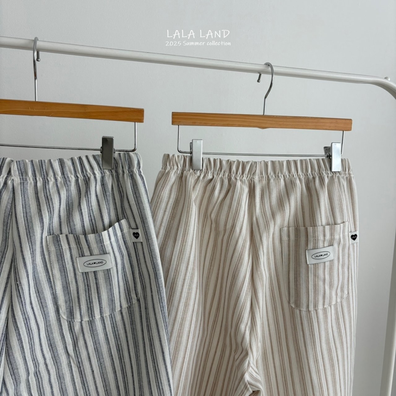 Lalaland | stripe ops with mom pants(Blue M95-105/Adult)