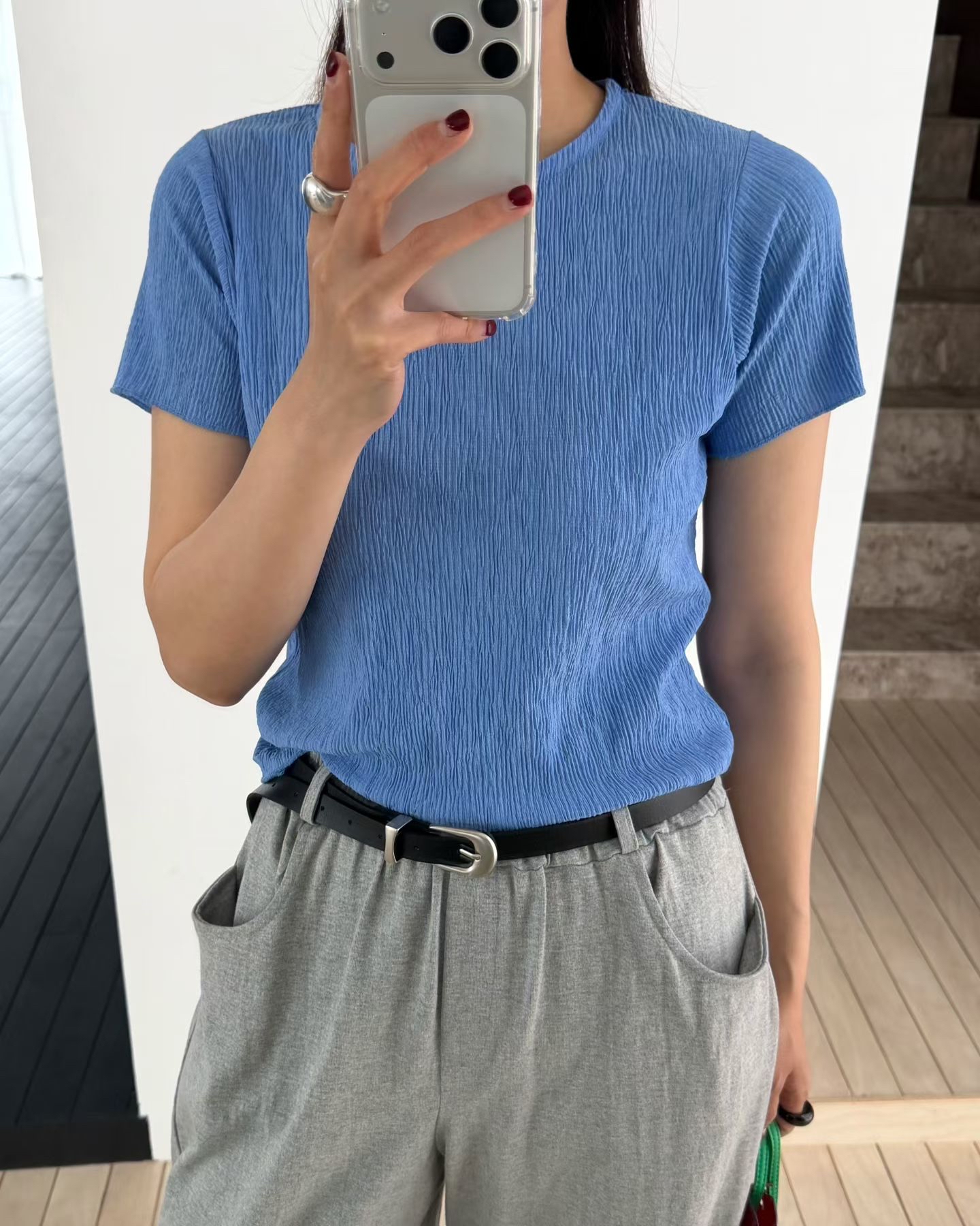 221405 皺布短Tee