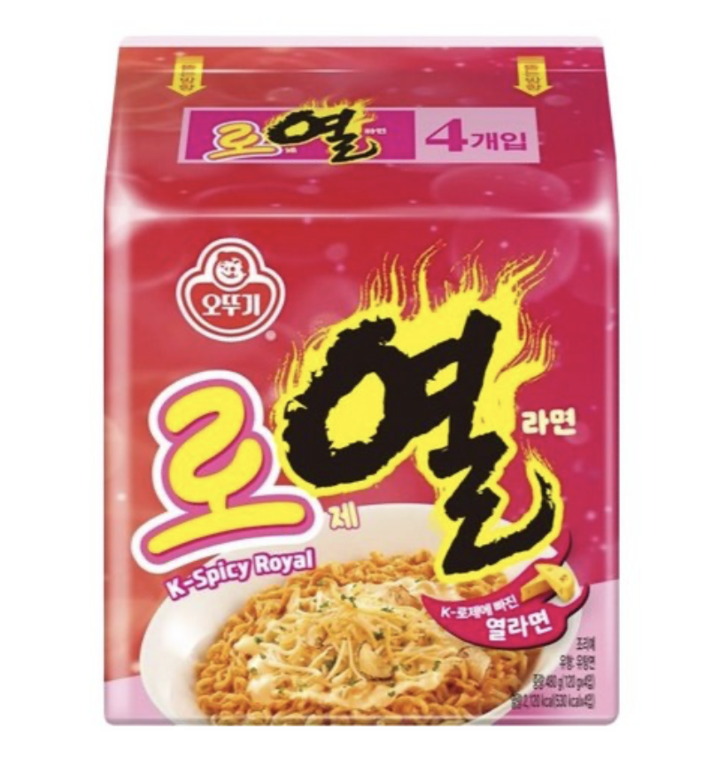  韓國Ottogi 不倒翁 ROYAL 玫瑰辣味 拌麵 4包 / 袋｜K-Spicy Royal Yeol Ramen