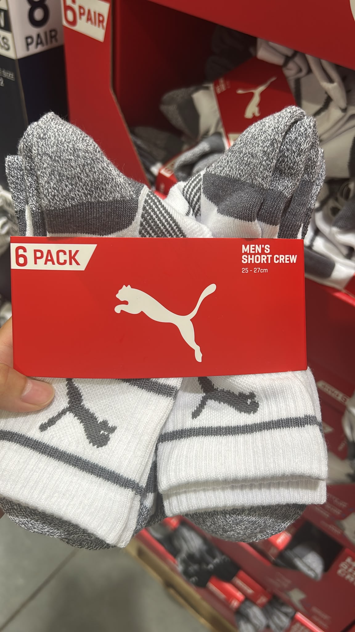日本Costco Puma 襪 1 set 6對(黑/白）