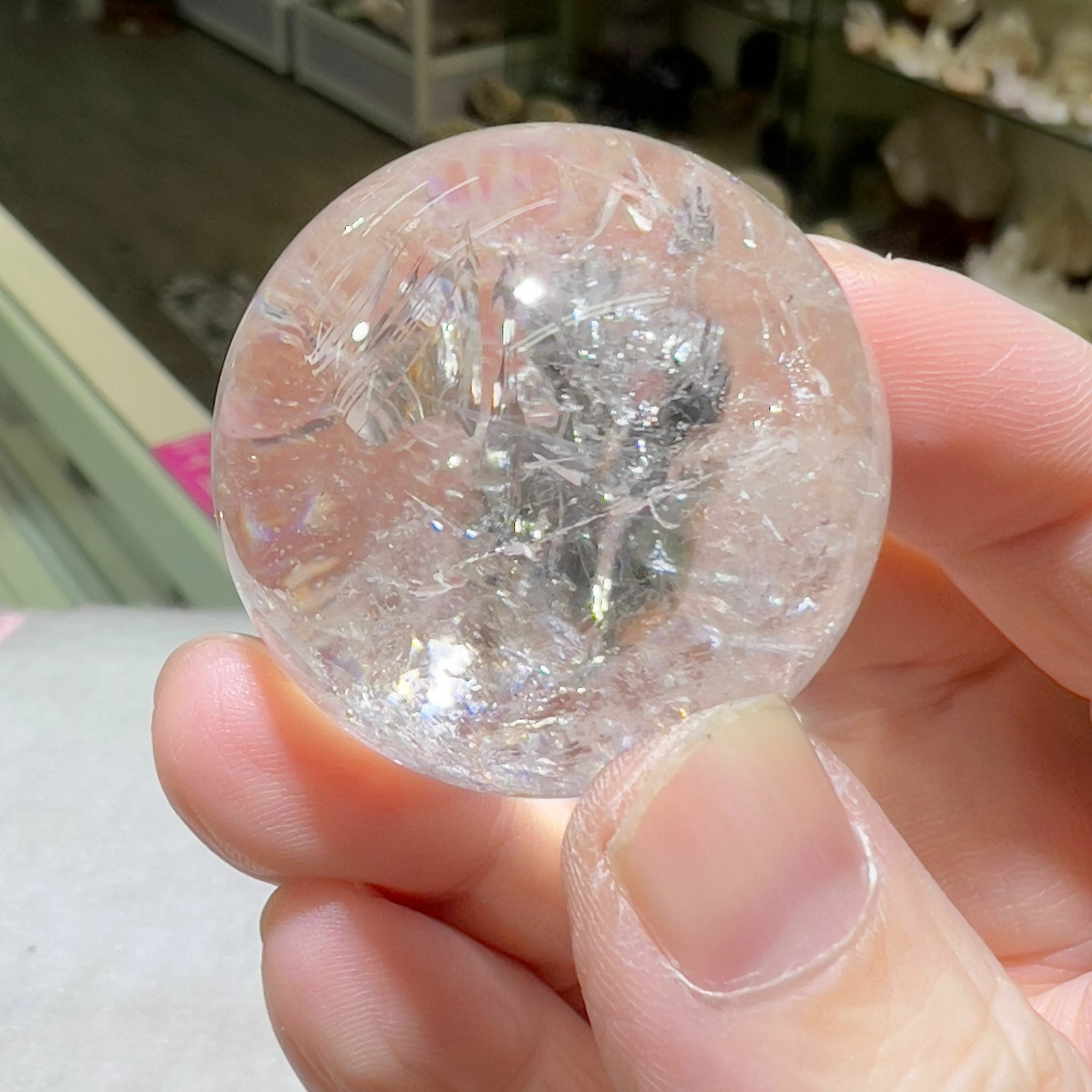 白水晶 球 - 4cm+/- (不連座)