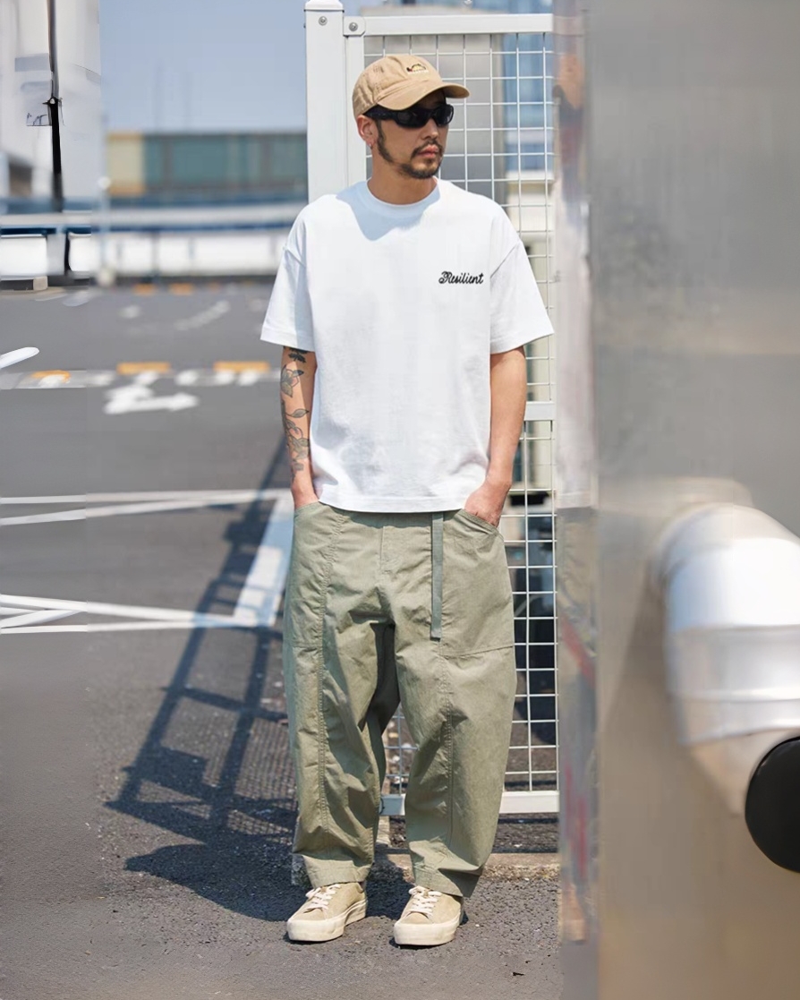 M1338 重磅洗水綉花短袖Tee