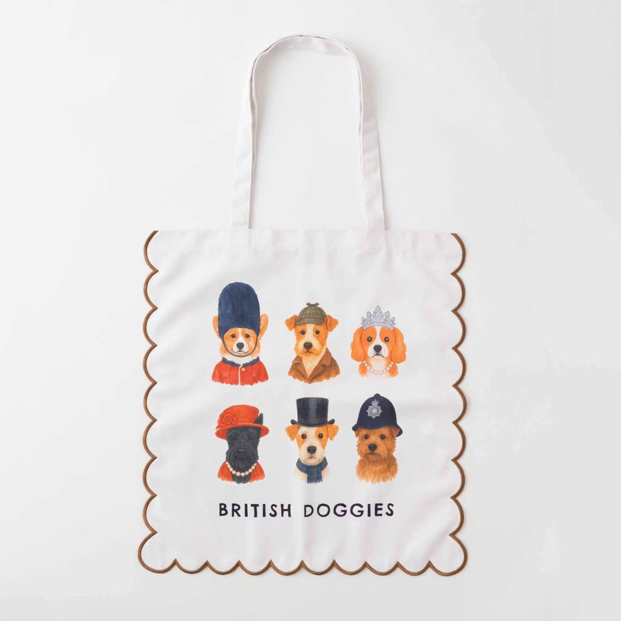 【日本直送】Jubilee 可愛刺繡波浪邊 Tote Bag！貓奴狗奴必備大容量手提袋 