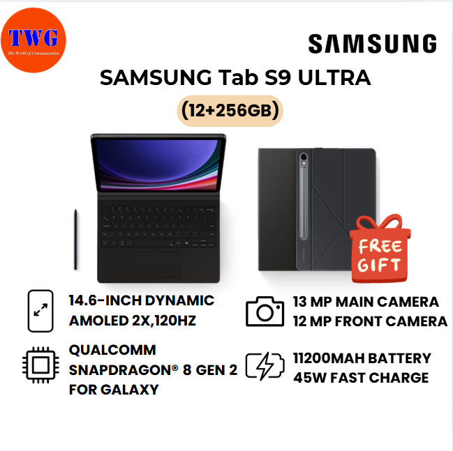 SAMSUNG Tab S9 ULTRA (12+256GB)FREE KEYBOARD, 100% original MALAYSIA 