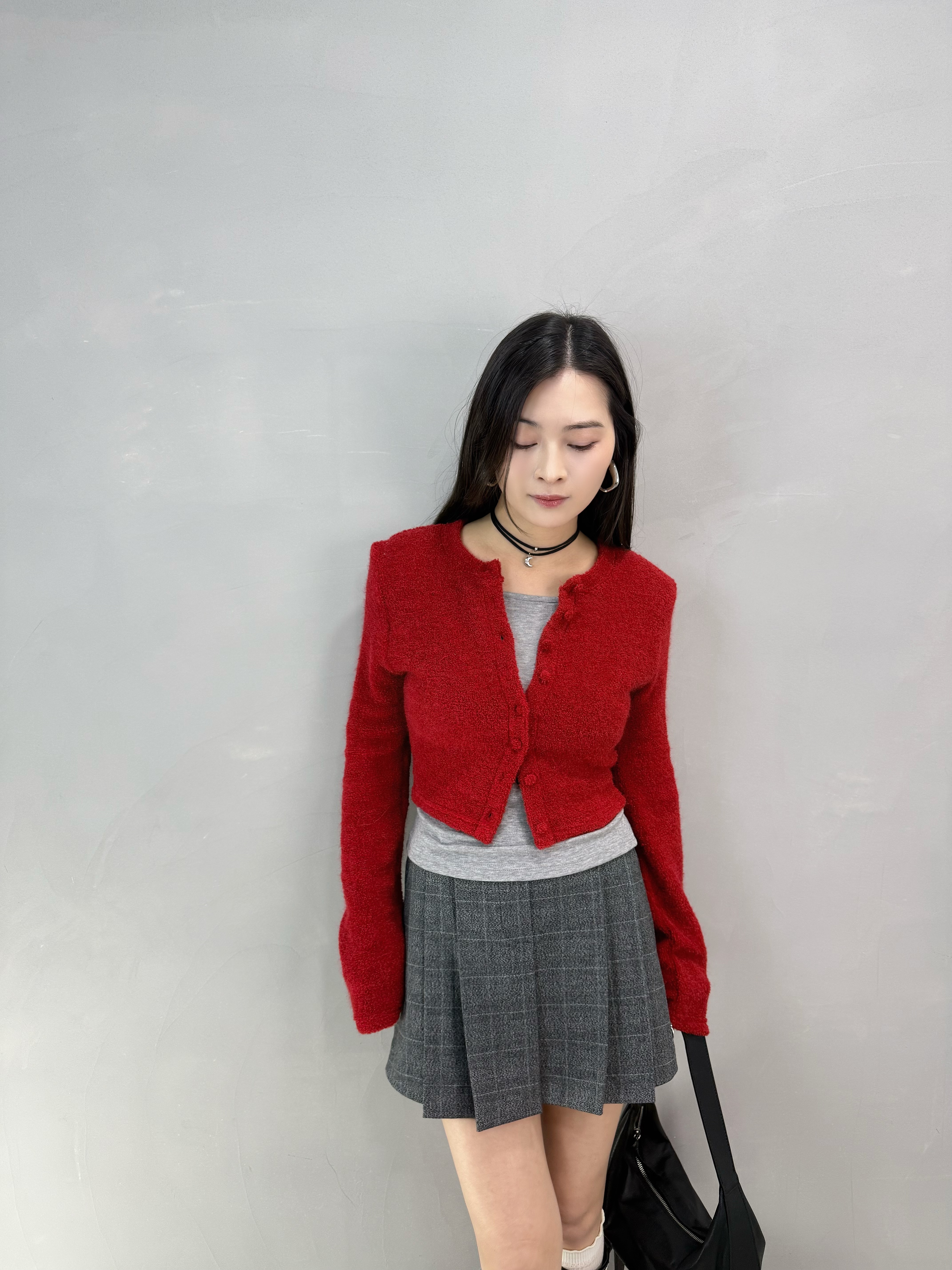 F80 拼色假兩件扣鈕Top