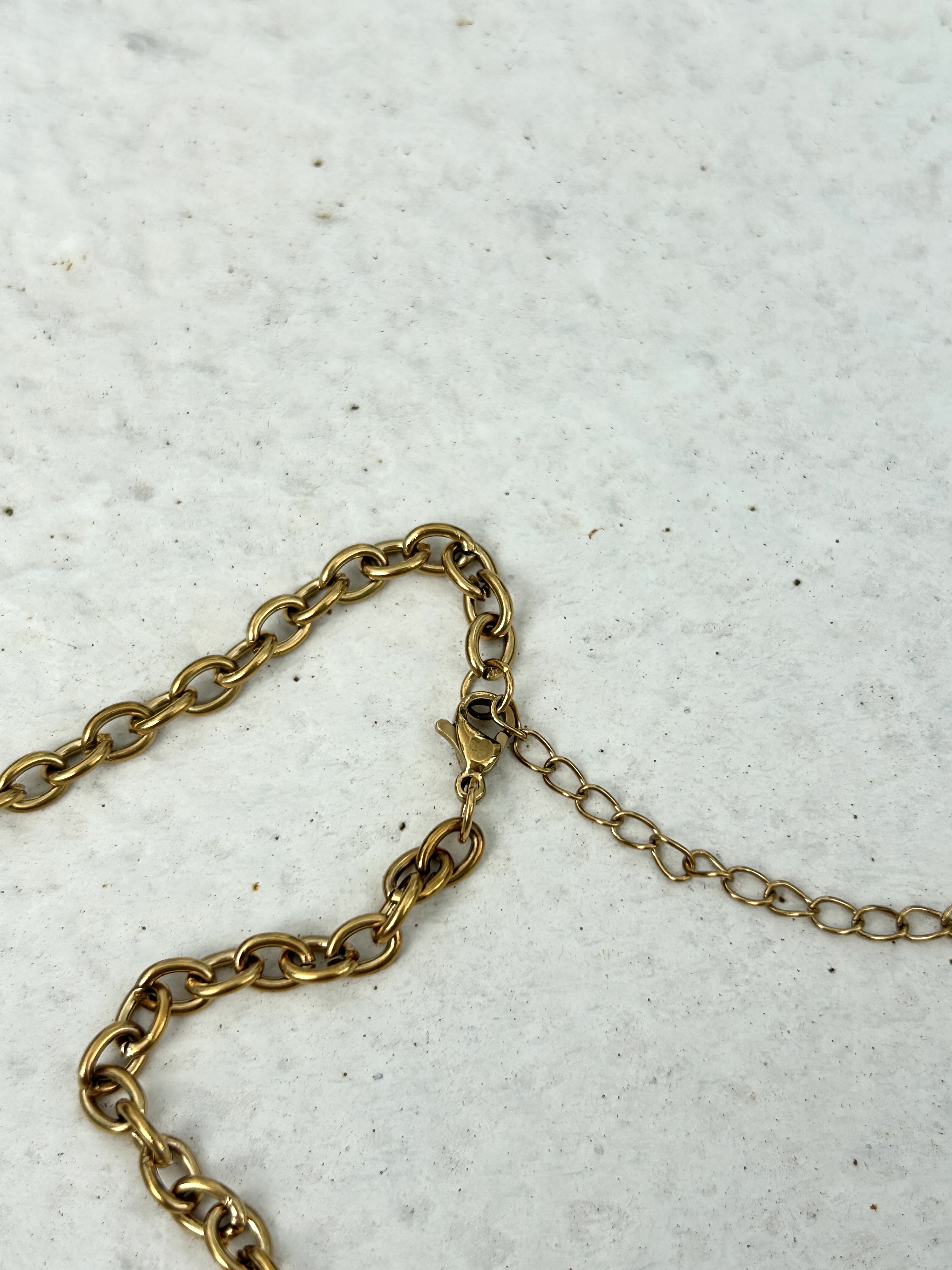 Gold small anchor stainless necklace