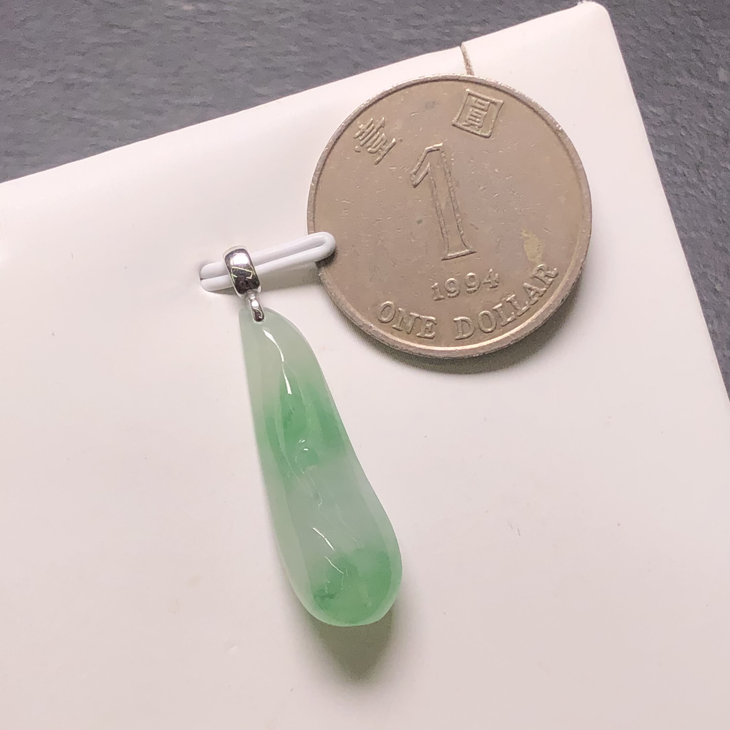 YK005210飄翠白蘭花吊墜(18K白金扣)