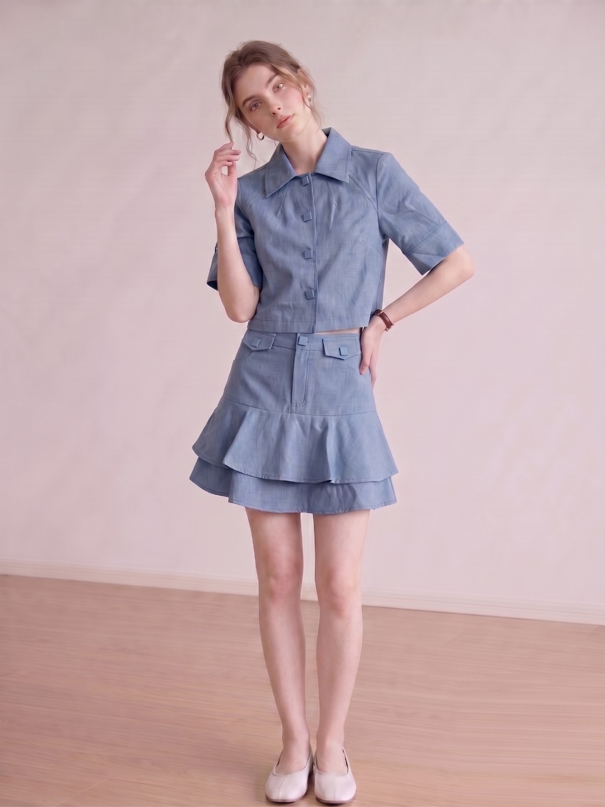 2109BS Celeste Tiered Ruffle Mini Skirt